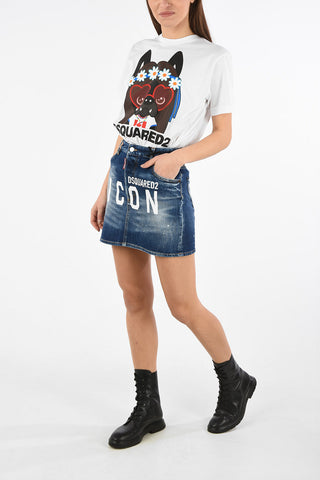 ICON Stonewashed Denim Mini Skirt