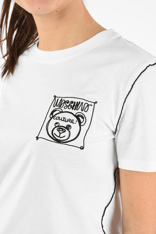 Cotton Crew-Neck T-Shirt with Embroidery 