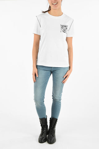 Cotton Crew-Neck T-Shirt with Embroidery 