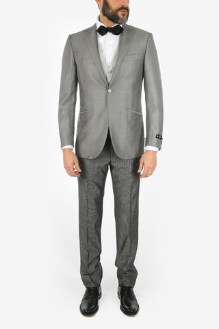 silk and virgin wool 3 piece waistcoat CERIMONIA LEADER suit