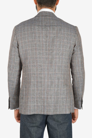 Linen and cotton tartan GATE blazer