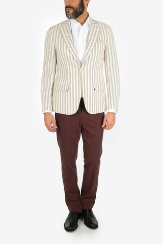 CC COLLECTION unbalanced striped REWARD blazer
