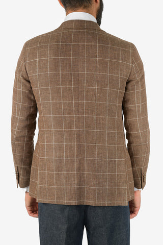 CC COLLECTION cotton and linen checked RIGHT blazer