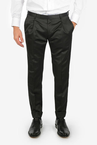 CC COLLECTION pantalone ad orlo con risvolto CERIMONIA REWARD in lana vergine