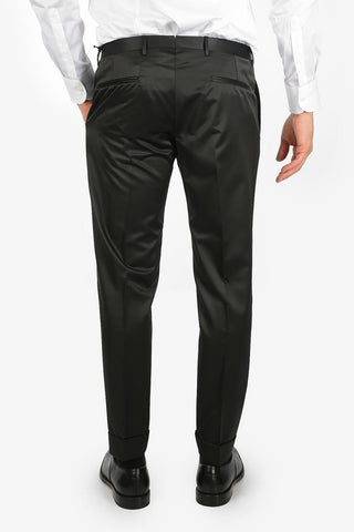 CC COLLECTION pantalone ad orlo con risvolto CERIMONIA REWARD in lana vergine