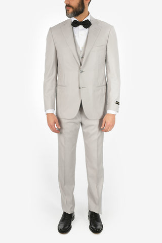 silk and virgin wool 3 piece waistcoat CERIMONIA LEADER suit