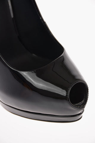 Open Toe SHARON in Vernice con Plateau 13cm