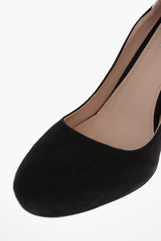 Suede Pumps with Glittery Details