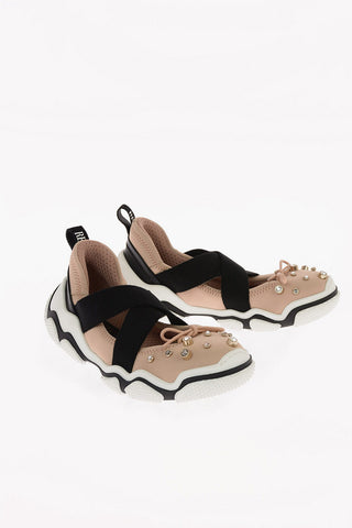 Running Ballet Flats with Jewel Studs