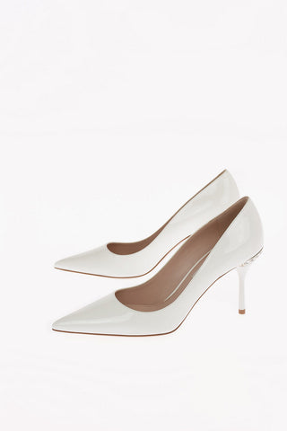 Pumps in Vernice con Dettaglio Gioiello 9cm