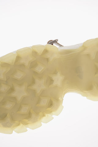 Cracked Leather Track Sandals with Jewel Applications