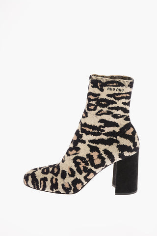 Animal Printed Sock Boots 9cm