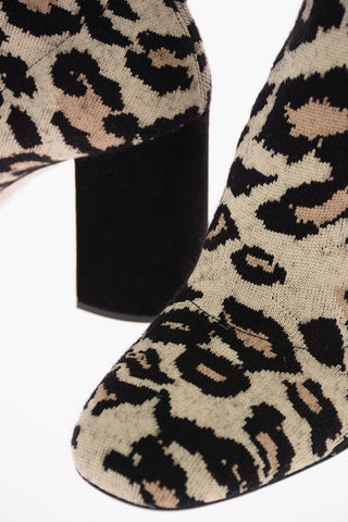 Animal Printed Sock Boots 9cm
