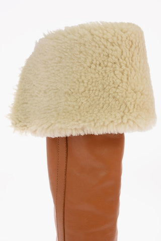 Stivali Pull On Sopra al Ginocchio MANON con Dettaglio in Shearling 10cm