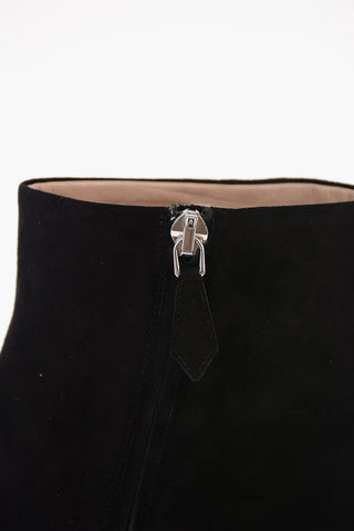 Suede Booties with Jewel Details 6.5cm