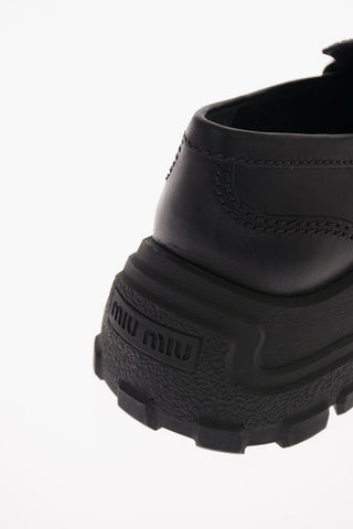 Leather Penny Loafers with Track Sole
