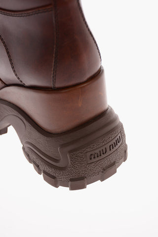 Anfibi con Suola Track in Pelle Effetto Used