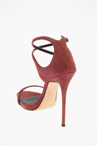 Sandali COLINE in Suede con Doppio Cinturino 13cm