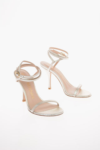 Metallic Soft Leather MERINDA Ankle-Strap Sandals 9 Cm