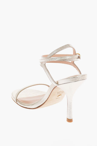 Metallic Soft Leather MERINDA Ankle-Strap Sandals 9 Cm