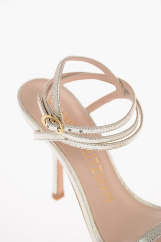 Metallic Soft Leather MERINDA Ankle-Strap Sandals 9 Cm