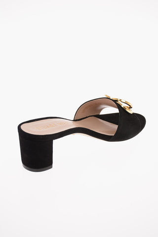 Suede EVETTA Slippers with Jewel Application 6 Cm