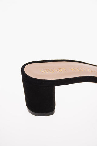 Suede EVETTA Slippers with Jewel Application 6 Cm