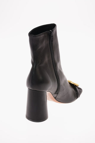 Soft Leather ELLIPTIC Ankle Boots with Jewel Application  9 Cm