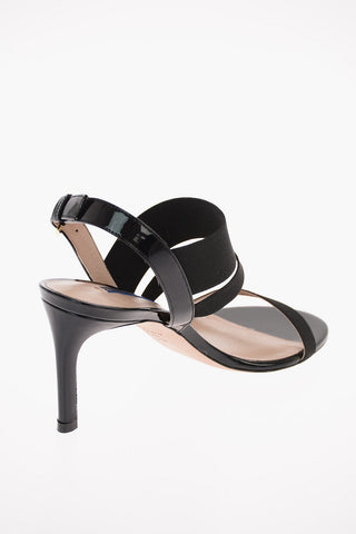 Sandali Ankle-Strap ADRIENNE in Vernice e Tessuto 8.5 Cm