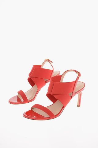 Sandali Ankle-Strap ALANA 75 in Vernice e Tessuto 9 Cm