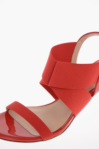 Sandali Ankle-Strap ALANA 75 in Vernice e Tessuto 9 Cm