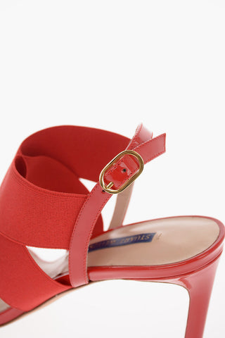 Sandali Ankle-Strap ALANA 75 in Vernice e Tessuto 9 Cm