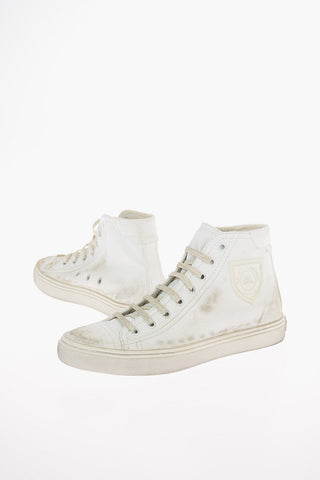 Vintage Effect Leather BEDFORD High Top Sneakers