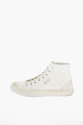 Vintage Effect Leather BEDFORD High Top Sneakers
