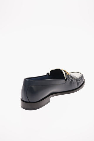 Leather Kiltie Loafers with Contrasting Detail