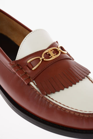 Leather Kiltie Loafers with Contrasting Detail