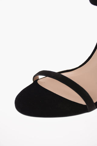 Suede RIKI Sandal with Feathers Applied 12 Cm