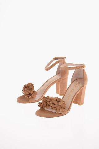 Sandali NERYLNUDE in Suede con Dettaglio Floreale 8 Cm