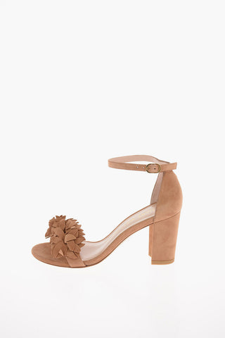 Sandali NERYLNUDE in Suede con Dettaglio Floreale 8 Cm