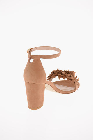 Sandali NERYLNUDE in Suede con Dettaglio Floreale 8 Cm