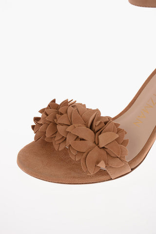 Sandali NERYLNUDE in Suede con Dettaglio Floreale 8 Cm