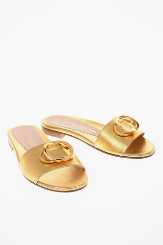 Slippers CAICOS in Nappa Lamè con Applicazione Gioiello 1.5 cm