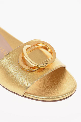 Slippers CAICOS in Nappa Lamè con Applicazione Gioiello 1.5 cm