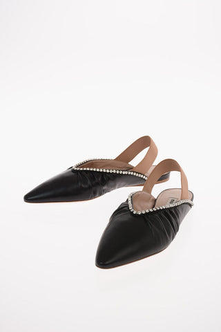Slippers in Pelle con Profili Gioiello