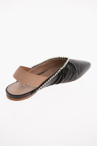 Slippers in Pelle con Profili Gioiello