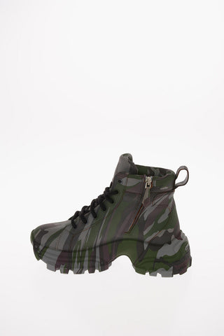 Sneakers Track in Pelle Camouflage