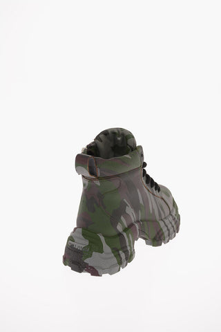 Sneakers Track in Pelle Camouflage