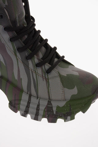 Sneakers Track in Pelle Camouflage