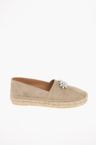 Suede Espadrilles with Jewel Application