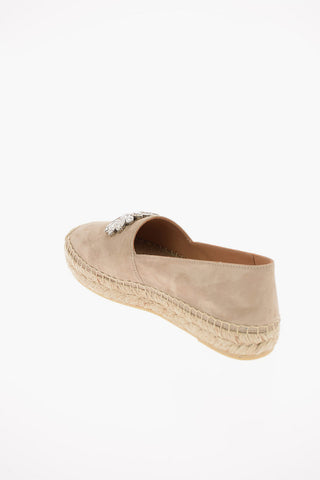 Suede Espadrilles with Jewel Application